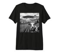 Funny Cow UFO Selfie Alien Nave Espacial Granja Humor Obra De Arte Camiseta Premium