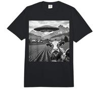 Funny Cow UFO Selfie Alien Nave Espacial Granja Humor Obra De Arte Comfort Colors Adult Heavyweight T-Shirt