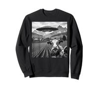 Funny Cow UFO Selfie Alien Nave Espacial Granja Humor Obra De Arte Sudadera