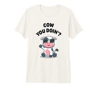 Funny Cow You Doin? Cute Kawaii Cow Cool Cow Moo Gafas de Sol Camiseta Premium