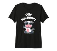 Funny Cow You Doin? Cute Kawaii Cow Cool Cow Moo Gafas de Sol Camiseta Premium