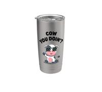 Funny Cow You Doin? Cute Kawaii Cow Cool Cow Moo Gafas de sol Vaso térmico de acero inoxidable de doble pared