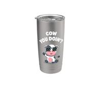 Funny Cow You Doin? Cute Kawaii Cow Cool Cow Moo Gafas de sol Vaso térmico de acero inoxidable de doble pared