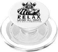 Funny Cowboy Raccoon Relax We're All Crazy Cita PopSockets PopGrip para MagSafe