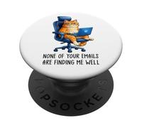 Funny Coworker Meme Orange Cat Morning Mood Emails Meme Pun PopSockets PopGrip Adhesivo