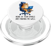 Funny Coworker Meme Orange Cat Morning Mood Emails Meme Pun PopSockets PopGrip para MagSafe