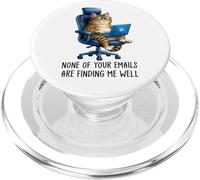 Funny Coworker Meme Tabby Cat Morning Mood Emails Meme Pun PopSockets PopGrip para MagSafe