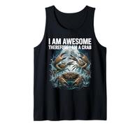 Funny Crab Shirt I Am Awesome Ocean Meme para Cazadores de cangrejos Camiseta sin Mangas