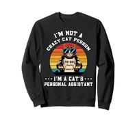 Funny Crazy Cat Person Personal Assistant Retro Cat Lover Sudadera