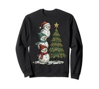 Funny Crazy Snowmen Topper Stack Decorating Christmas Tree Sudadera