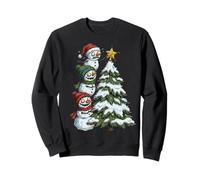 Funny Crazy Snowmen Topper Stack Decorating Christmas Tree Sudadera