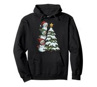 Funny Crazy Snowmen Topper Stack Decorating Christmas Tree Sudadera con Capucha