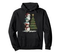 Funny Crazy Snowmen Topper Stack Decorating Christmas Tree Sudadera con Capucha