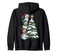 Funny Crazy Snowmen Topper Stack Decorating Christmas Tree Sudadera con Capucha