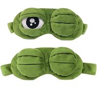 Funny Creative Pepe The Frog - Máscara de ojos 3D de peluche suave, color verde, talla única.