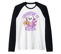 Funny Creepin´It Cute Ghost Halloween Camiseta Manga Raglan
