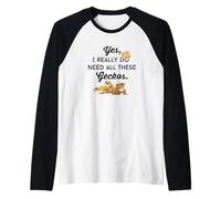 Funny Crested Gecko, Crestie, Leopard Gecko, Lizard Adict Camiseta Manga Raglan