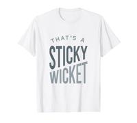 Funny Cricket Eso es un Wicket pegajoso Camiseta gráfica económica, Hombre, Blanco, XL