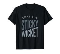 Funny Cricket Eso es un Wicket pegajoso Camiseta gráfica económica, Hombre, Negro, L