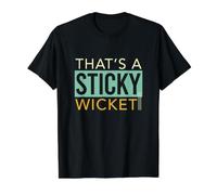 Funny Cricket Eso es un Wicket pegajoso Camiseta gráfica económica, Hombre, Negro, S