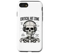 Funny Critical Hit Zone Gamer Skeleton Hand Hombres Niños Niños Carcasa para iPhone SE (2020) / 7 / 8