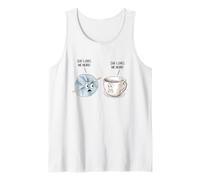 Funny Crochet She Loves Me More Crochet Yarn and Coffee Camiseta sin Mangas
