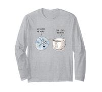 Funny Crochet She Loves Me More Crochet Yarn and Coffee Manga Larga