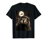 Funny Crow Selfie Luna Llena Bosque de Brujas Volador Halloween Camiseta