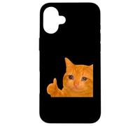 Funny Crying Orange Cat Meme Thumbs-up Weird Cat Face Meme Carcasa para iPhone 16 Plus