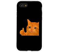 Funny Crying Orange Cat Meme Thumbs-up Weird Cat Face Meme Carcasa para iPhone SE (2020) / 7/8