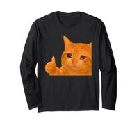 Funny Crying Orange Cat Meme Thumbs-up Weird Cat Face Meme Manga Larga