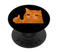 Funny Crying Orange Cat Meme Thumbs-up Weird Cat Face Meme PopSockets PopGrip Adhesivo