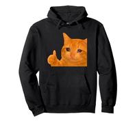 Funny Crying Orange Cat Meme Thumbs-up Weird Cat Face Meme Sudadera con Capucha