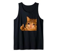 Funny Crying Tabby Cat Meme Thumbs-up Weird Cat Face Meme Camiseta sin Mangas