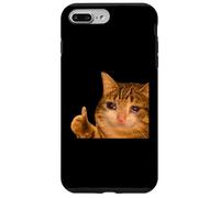 Funny Crying Tabby Cat Meme Thumbs-up Weird Cat Face Meme Carcasa para iPhone 7 Plus/8 Plus