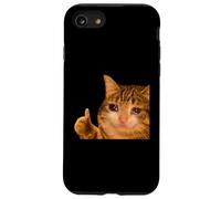 Funny Crying Tabby Cat Meme Thumbs-up Weird Cat Face Meme Carcasa para iPhone SE (2020) / 7/8
