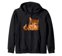 Funny Crying Tabby Cat Meme Thumbs-up Weird Cat Face Meme Sudadera con Capucha