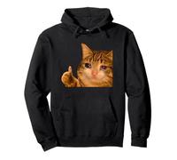 Funny Crying Tabby Cat Meme Thumbs-up Weird Cat Face Meme Sudadera con Capucha
