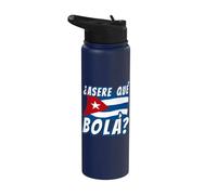 Funny Cuban Saying Havana Cuba Flag Asere Que Bola Stainless Steel Insulated Water Bottle