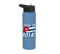 Funny Cuban Saying Havana Cuba Flag Asere Que Bola Stainless Steel Insulated Water Bottle