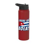 Funny Cuban Saying Havana Cuba Flag Asere Que Bola Stainless Steel Insulated Water Bottle