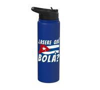 Funny Cuban Saying Havana Cuba Flag Asere Que Bola Stainless Steel Insulated Water Bottle