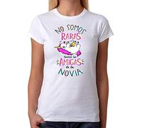 FUNNY CUP Camiseta Despedida de Soltera. No Somos Raras Somos Las Amigas de la Novia. Divertida y Ligera. (L)