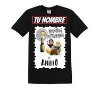 FUNNY CUP Camiseta Negra Personalizada Nosotros destruiremos el Anillo. (FR/ES, Letras, XL, Regular, Regular, Negro)