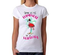 FUNNY CUP Camiseta Somos Las Más Flamencas de la Despedida. Despedia de Soltera parar Amigas o Novia (XXL, Clasica)