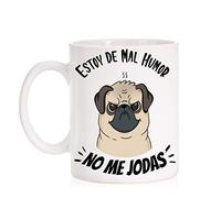 FUNNY CUP Taza Borde. Estoy de Mal Humor no me jodas. Taza Regalo para Amistad Muy Divertida. con Caja Muy Graciosa
