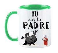 FUNNY CUP Taza Dia del Padre. Yo Soy tu Padre. Regalo Divertido de Star Wars. Frikis papás. (Verde)