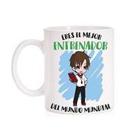 FUNNY CUP Taza Eres el Mejor Entrenador Mundo Mundial. Taza Divertida de Regalo (Entrenador)