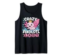 Funny Cute Crazy Axolotl Lady Animal Lover For Women Girls Camiseta sin Mangas
