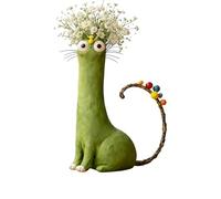 Funny Cute Floral Planter, Cat Bud Vase, Cat Vase Handmade Ceramic 1 Pack for Home Indoor Women Office Desk Birthday Housewarming Valentine's Day, Decorative Animal Sculpture 1 Piece